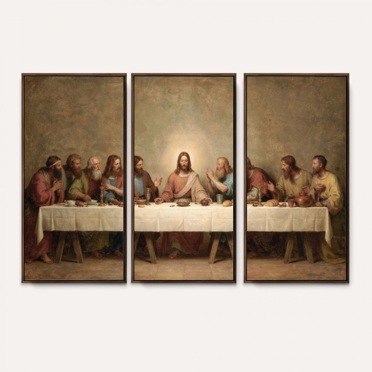 50761248-MGV-CV-36X24 - The Last Supper of Jesus Christ Wall Art Canvas Print - Classical Christian Faith Home Decor