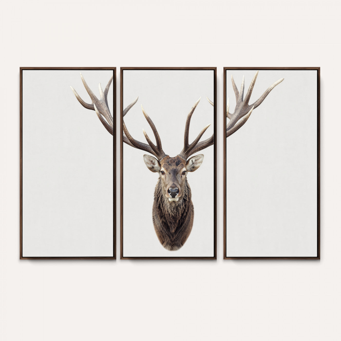 840173GY-MGV-CV-36X24 - Majestic Red Deer Canvas Wall Art – Stag Antlers Horns Print, Wildlife Hunting Poster, Rustic Cabin Lodge Decor