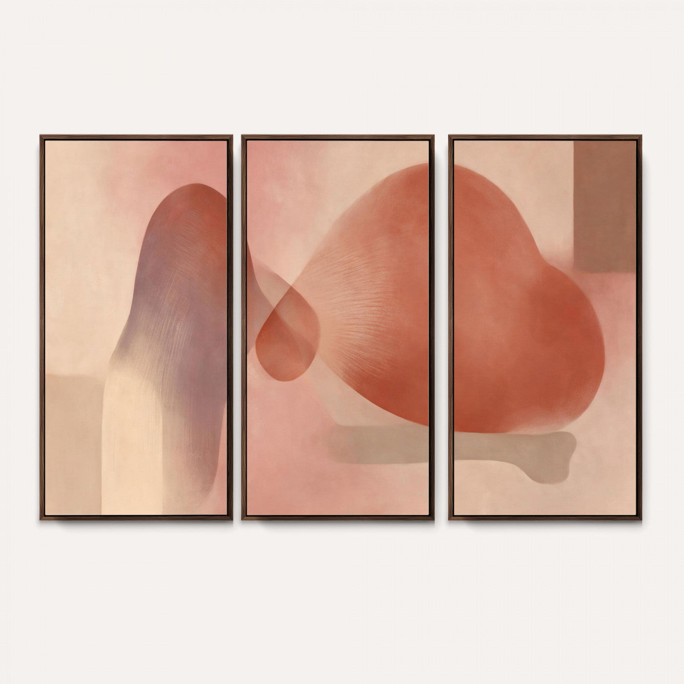 85110643-MGV-CV-36X24 - Vinna Begin Calin Biomorphic Abstract Wall Art Canvas Print, Terracotta Pink Organic Shapes Art Painting Print