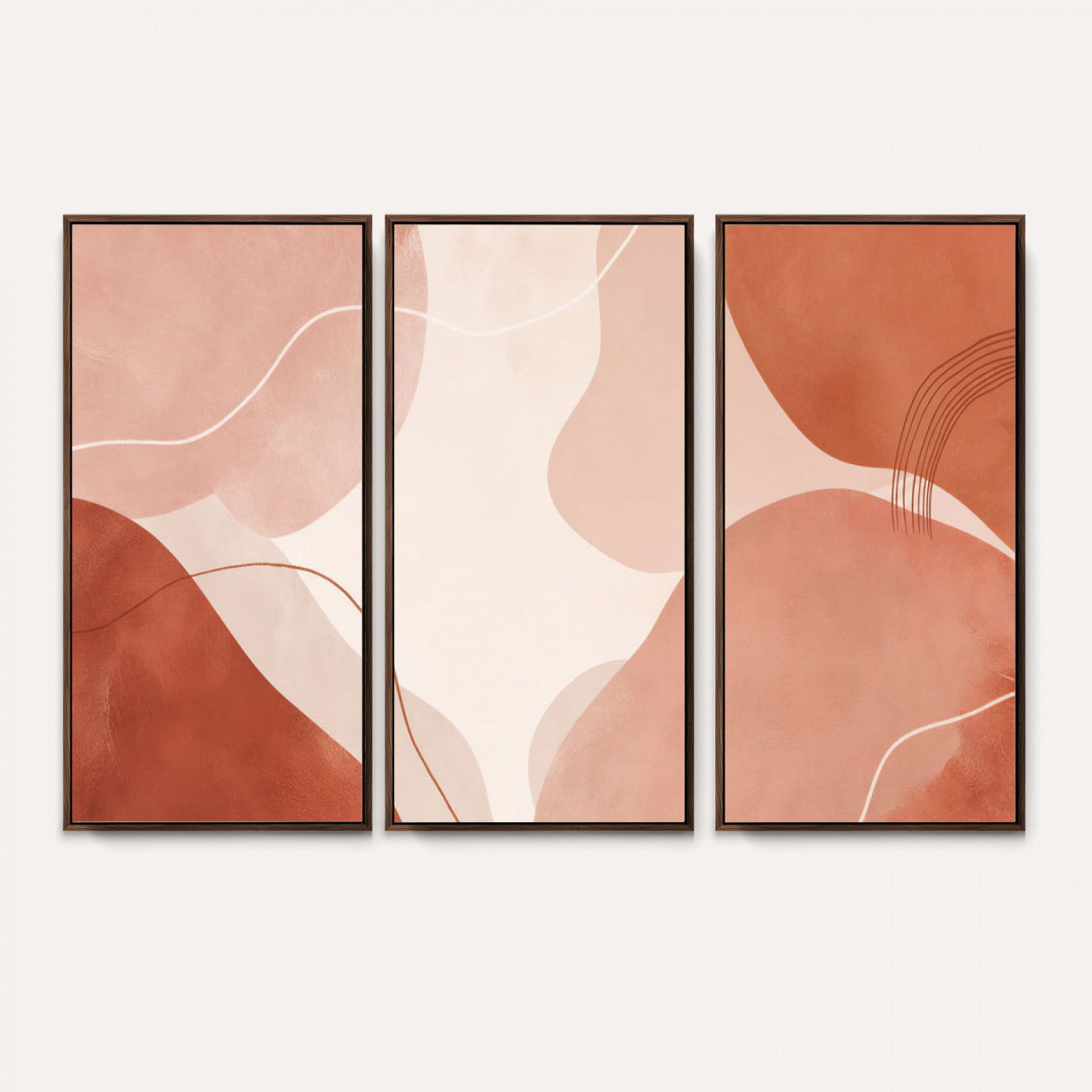 17685421-MGV-CV-36X24 - Abstract Boho Terracotta Wall Art Canvas Print, Mid Century Minimalist Painting Print