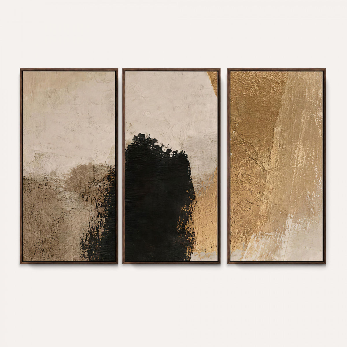 36003778-MGV-CV-48X32-3P - Mid Century Modern Geometric Canvas Wall Art, Abstract Triptych Print