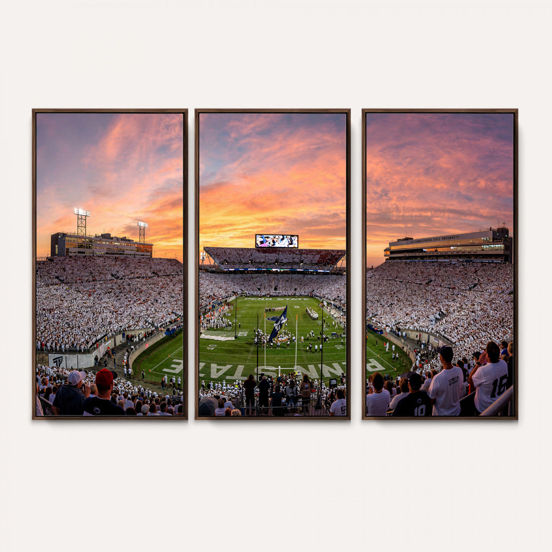 Framed Beaver Stadium Wall Art Canvas Print, Penn State Nittany Lions Wall Decor