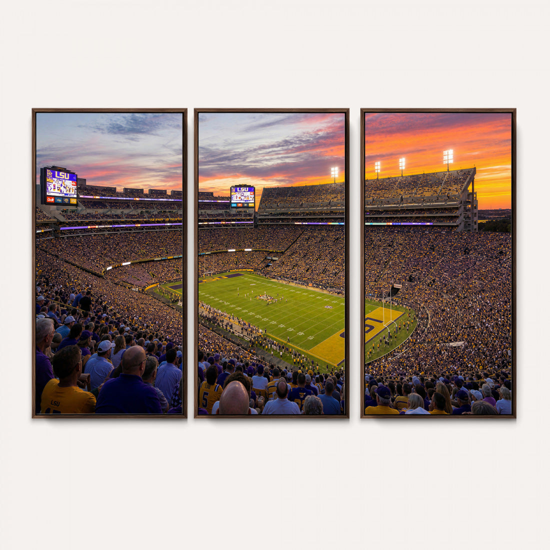 LSU Tigers Wall Art Canvas Print, Tiger Stadium in Baton Rouge Louisiana, Framed and Ready to Hang