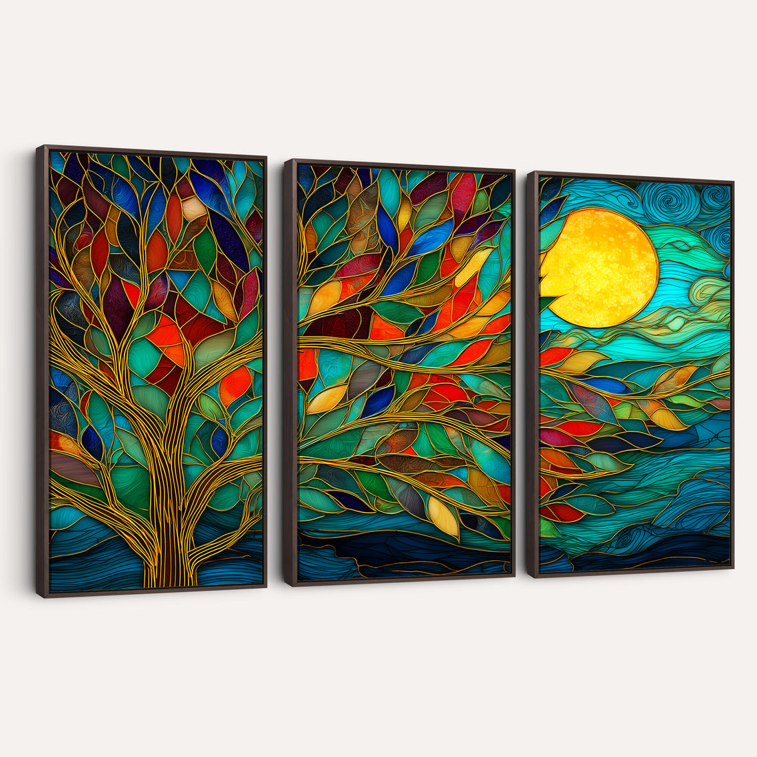 Stained Glass Tree Of Life Wall Art - Vibrant Mosaic Nature Home Decor