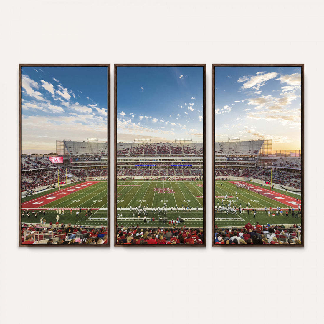 Framed Houston Cougars Football Team Print, Houston TDECU Stadium