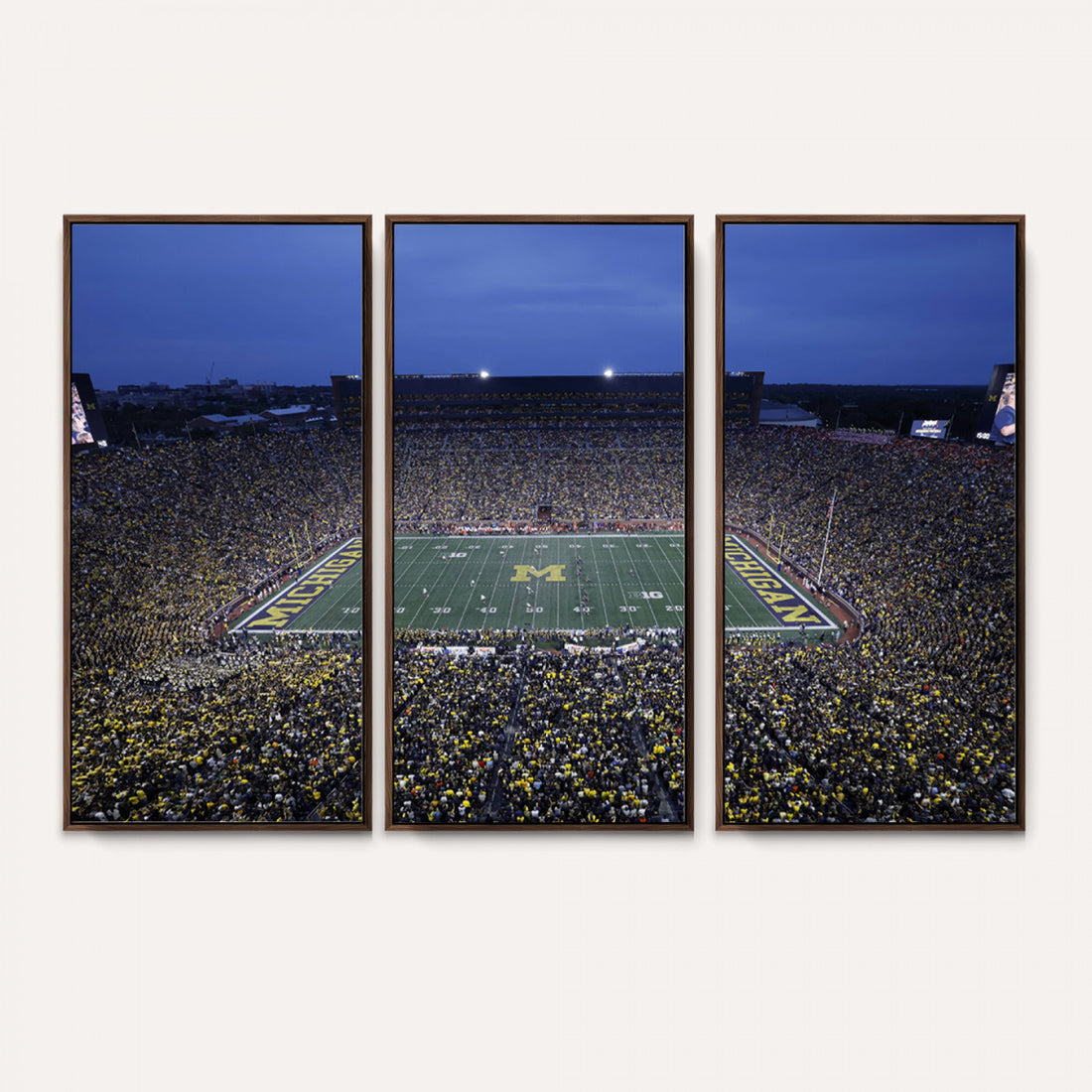 University of Michigan Wolverines Football Team Print, Ann Arbor, Home Bar Wall Decor