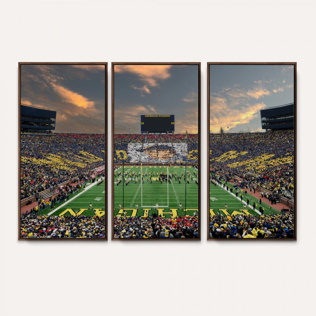 University of Michigan Wolverines Print Canvas, Football Team Print