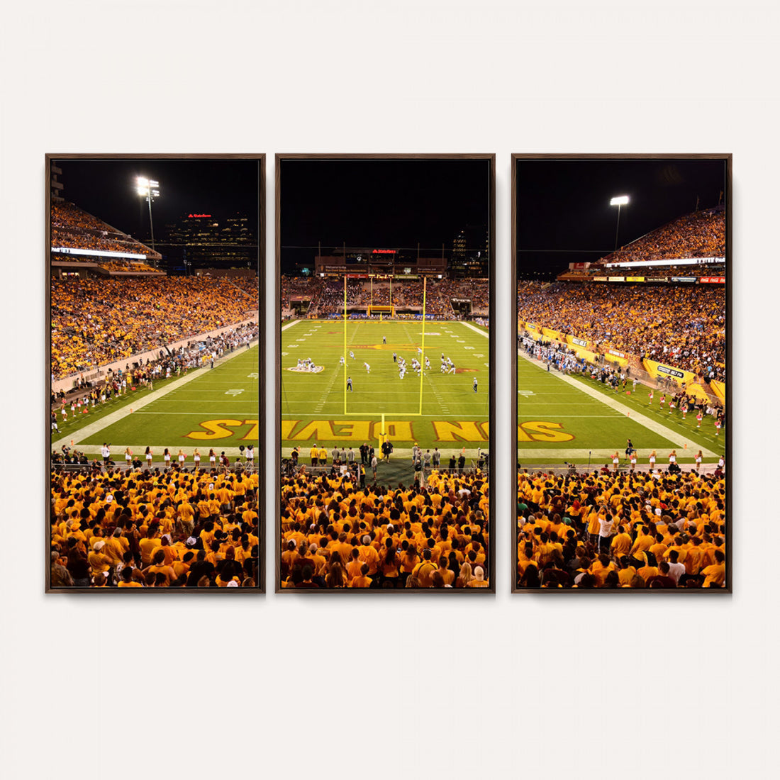 ASU Sun Devils Football Team Print, Tempe Mountain America Stadium, Framed and Ready to Hang