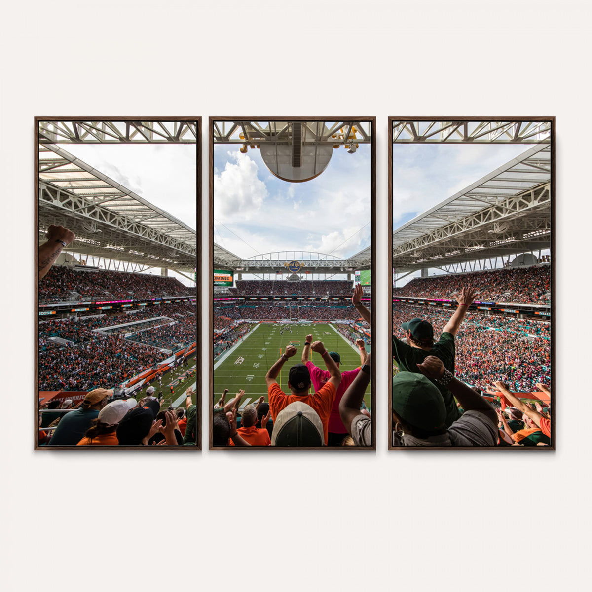 66239-PAN-FL-20X10 - Miami Hurricanes Football Team Wall Art Print - Miami Hard Rock Stadium Wall Art Canvas Print