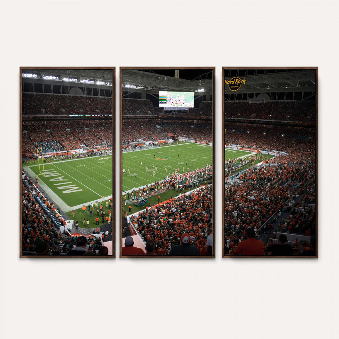 Miami Hurricanes Football Team Print Canvas, Miami Hard Rock Stadium
