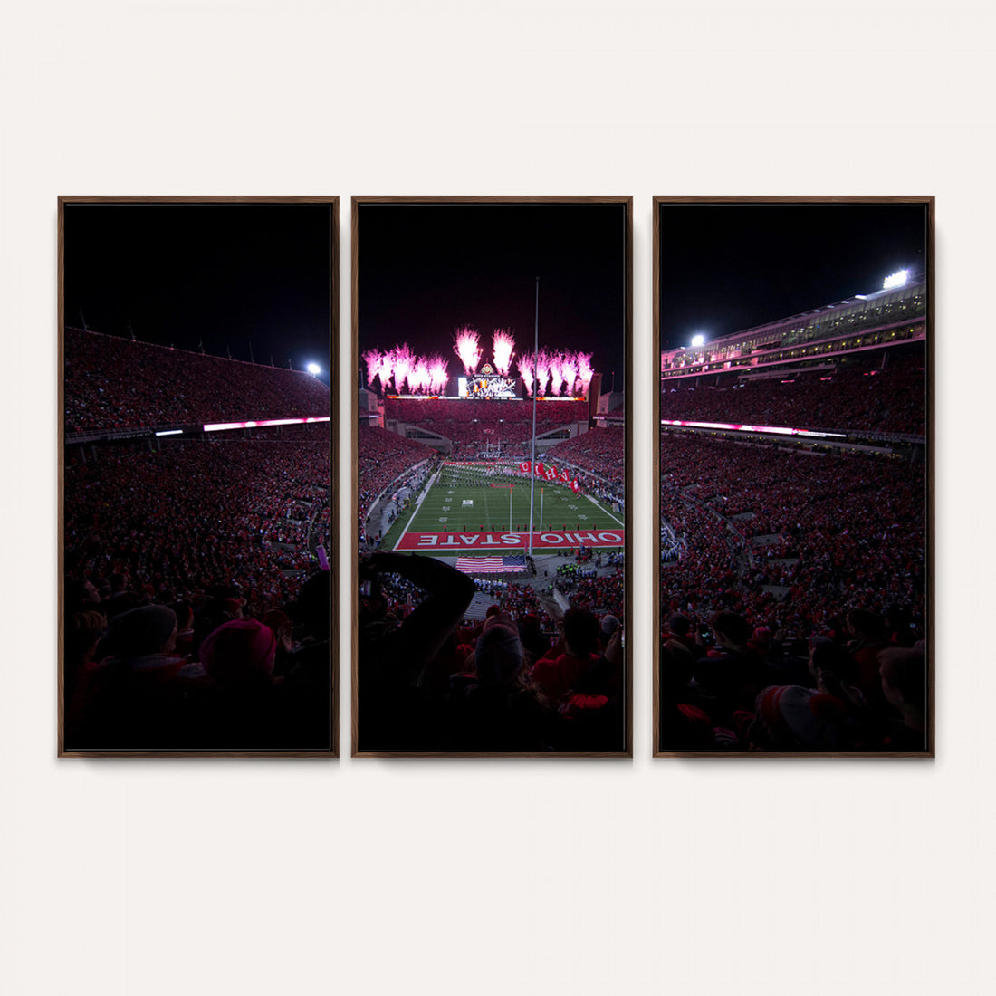 Ohio State University Buckeyes Football Team Print, Extra Large Game Room Wall Decor