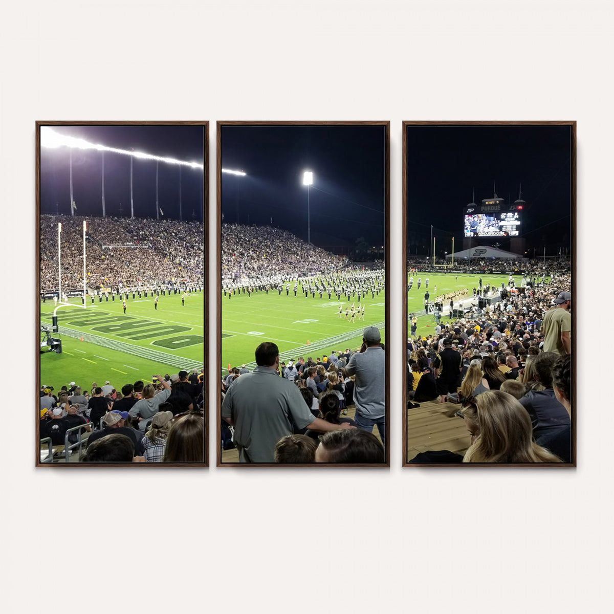 56796-PAN-FL-20X10 - Purdue University Boilermakers Football Team Print - West Lafayette Ross-Ade Stadium Wall Art Canvas