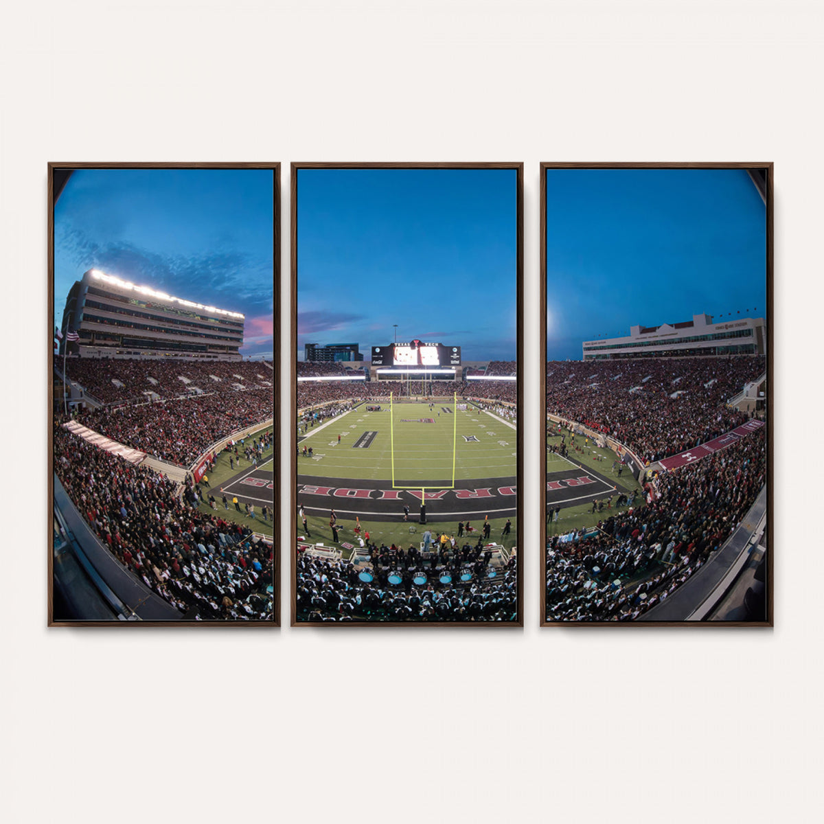 60763-PAN-FL-20X10 - Texas Tech Red Raiders Canvas, Framed Football Team Print - Lubbock Jones AT&T Stadium Wall Art