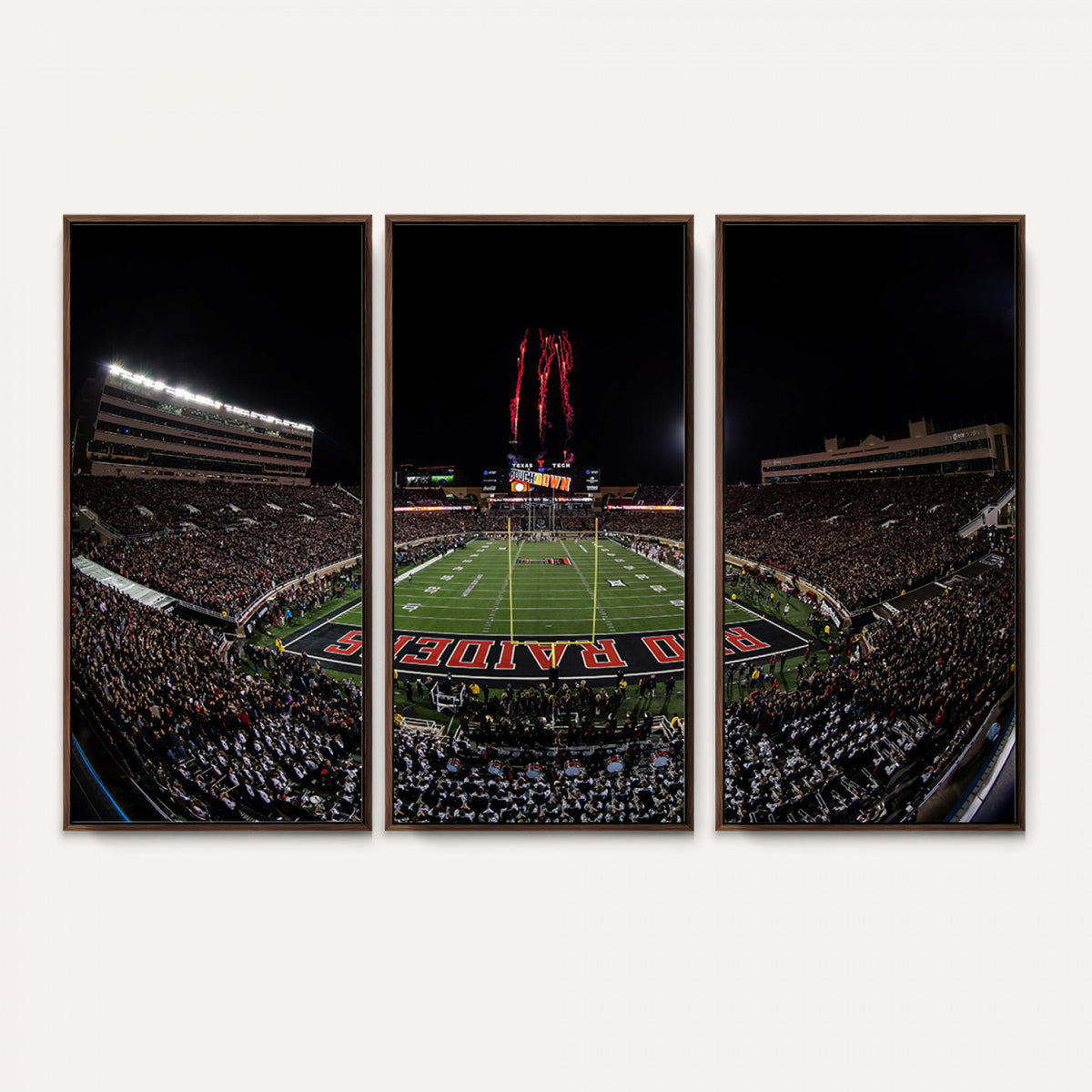 83122-PAN-FL-20X10 - Framed Texas Tech Red Raiders Stadium Canvas, Texas Tech Red Raiders Football Team Print - Lubbock
