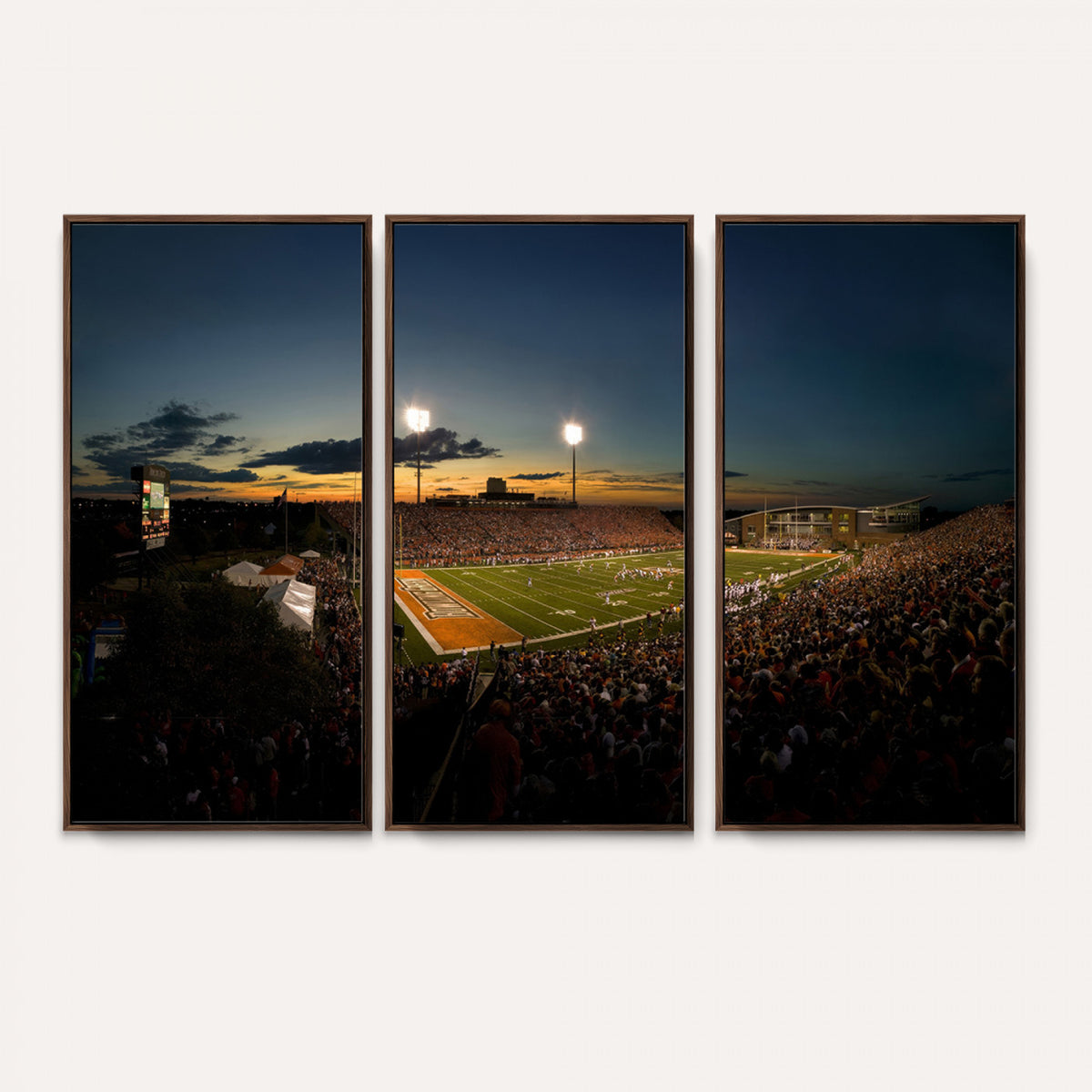 15980-PAN-FL-20X10 - Ball State Cardinals Football Team Print - Muncie Scheumann Stadium Wall Art Canvas Print