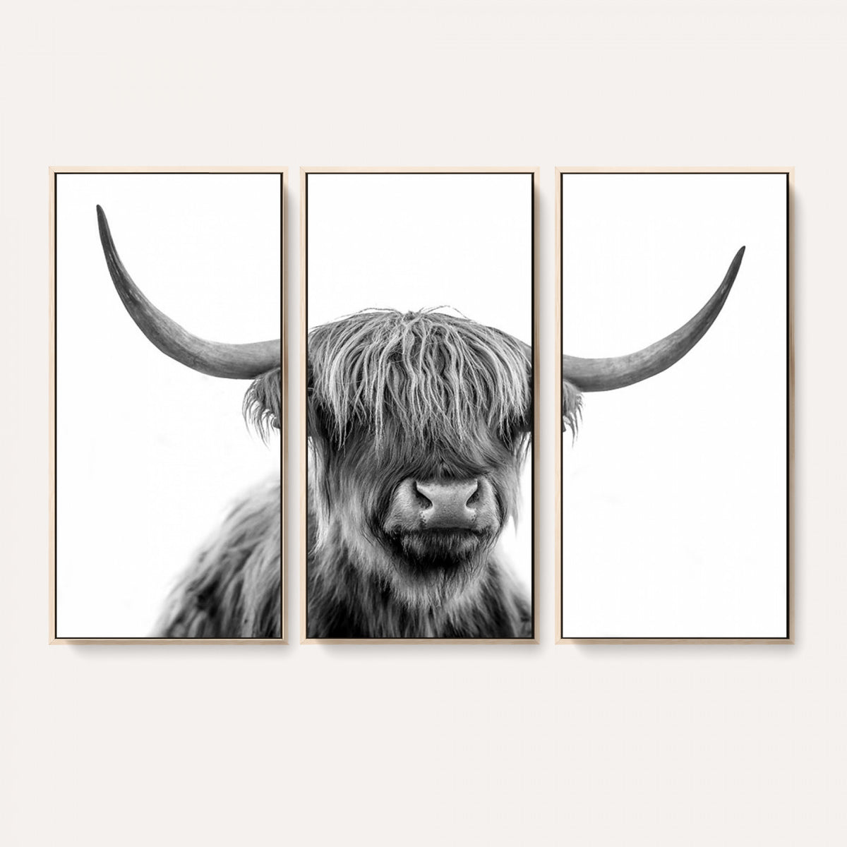 75503-_Poster-30x20 - Scottish Highland Cow Cattle Art Print Wall Art Canvas Print for Farmhouse Decor, Framed Scottish