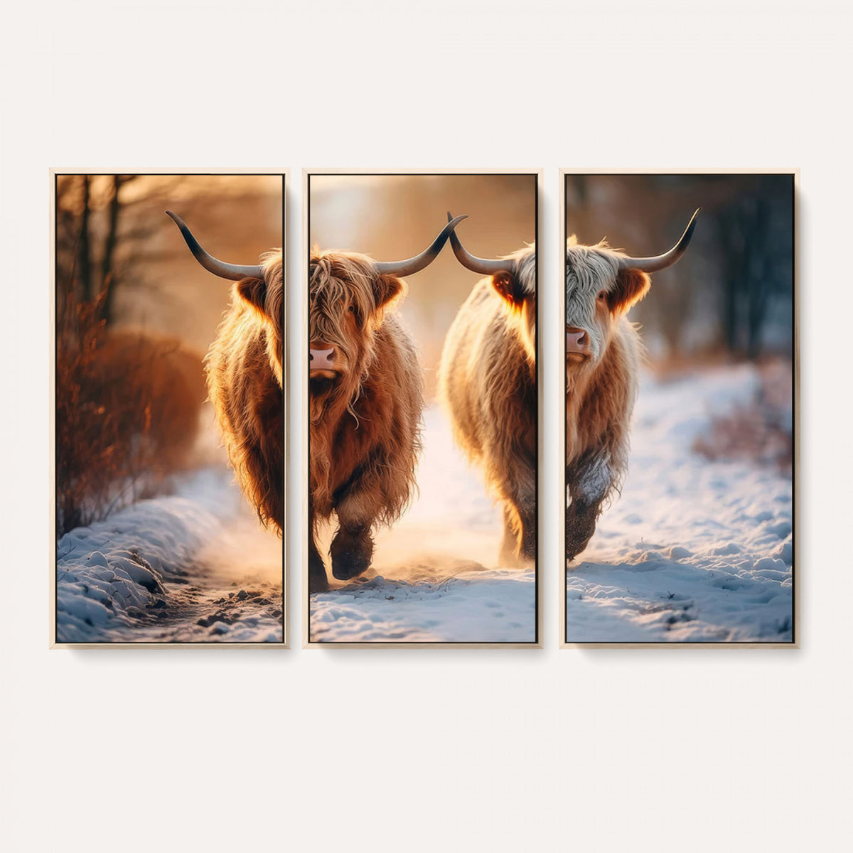 94810-_Poster-30x20 - Scottish Highland Cow Horn Farm Wall Art Canvas Print