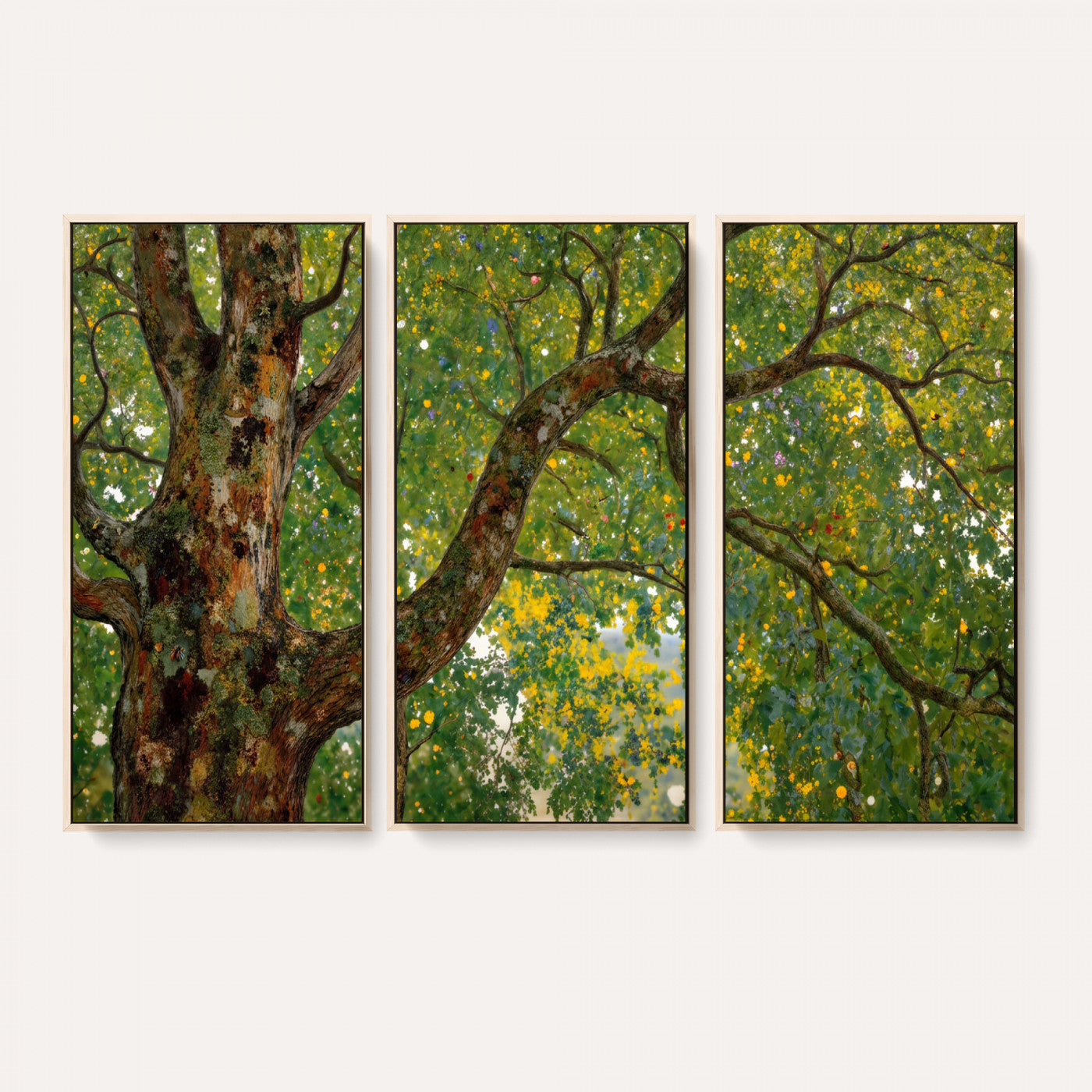23663535-MGV-CV-36X24 - Vintage Summer Forest Green Tree Wall Art Canvas Print, Lush Leaves Impressionist Painting Print