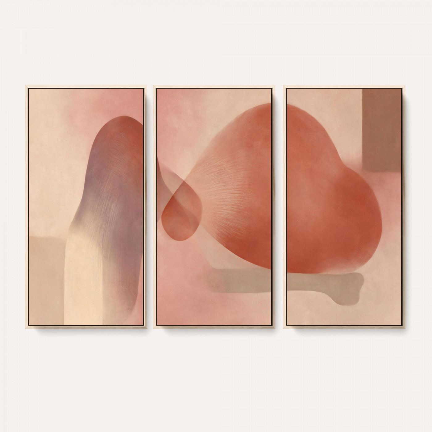 85110643-MGV-CV-36X24 - Vinna Begin Calin Biomorphic Abstract Wall Art Canvas Print, Terracotta Pink Organic Shapes Art Painting Print
