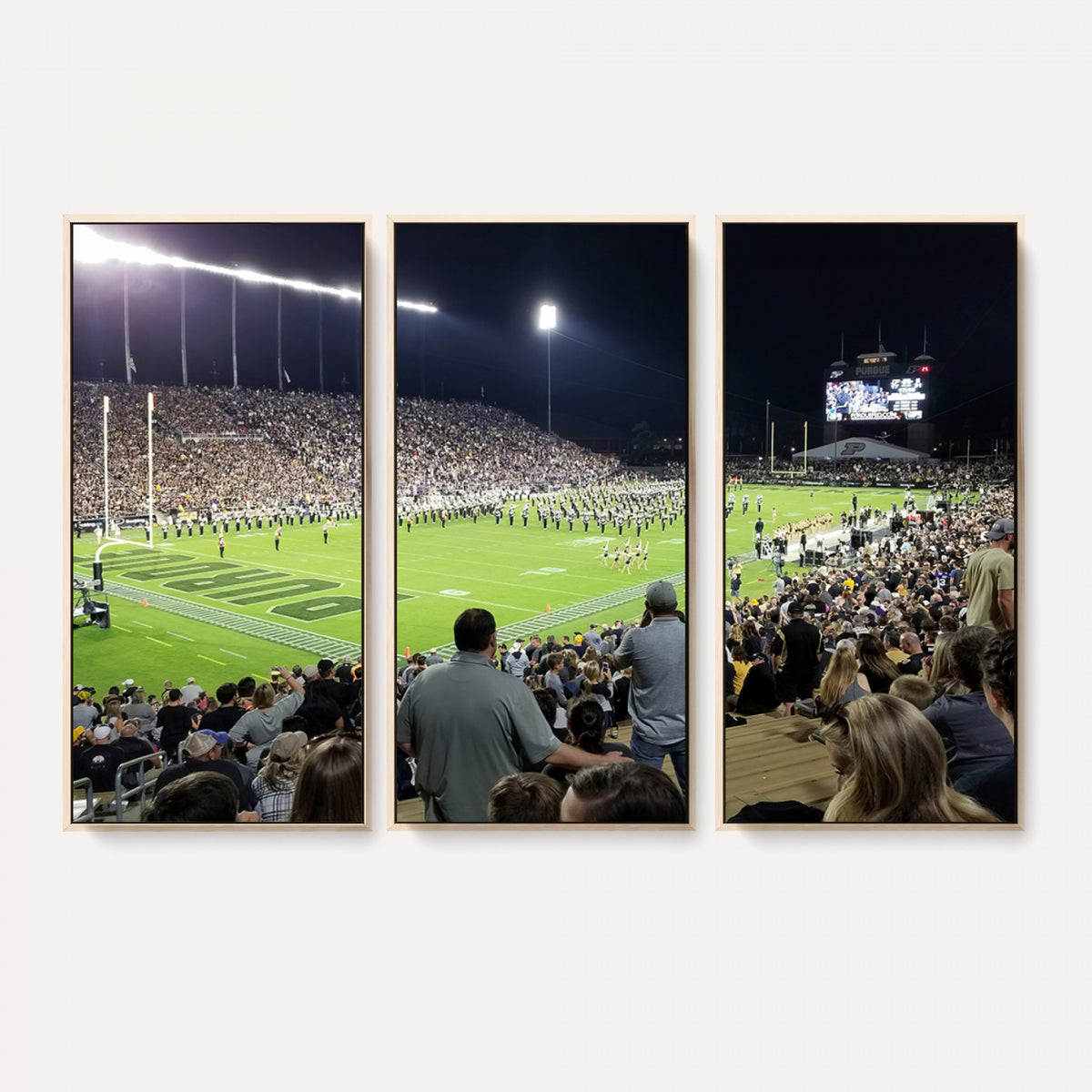 56796-PAN-FL-20X10 - Purdue University Boilermakers Football Team Print - West Lafayette Ross-Ade Stadium Wall Art Canvas