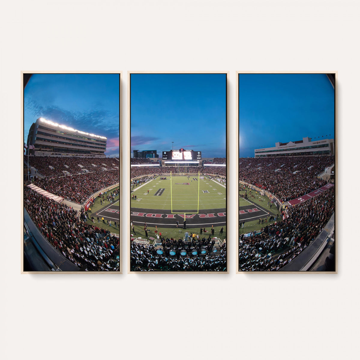 60763-PAN-FL-20X10 - Texas Tech Red Raiders Canvas, Framed Football Team Print - Lubbock Jones AT&T Stadium Wall Art