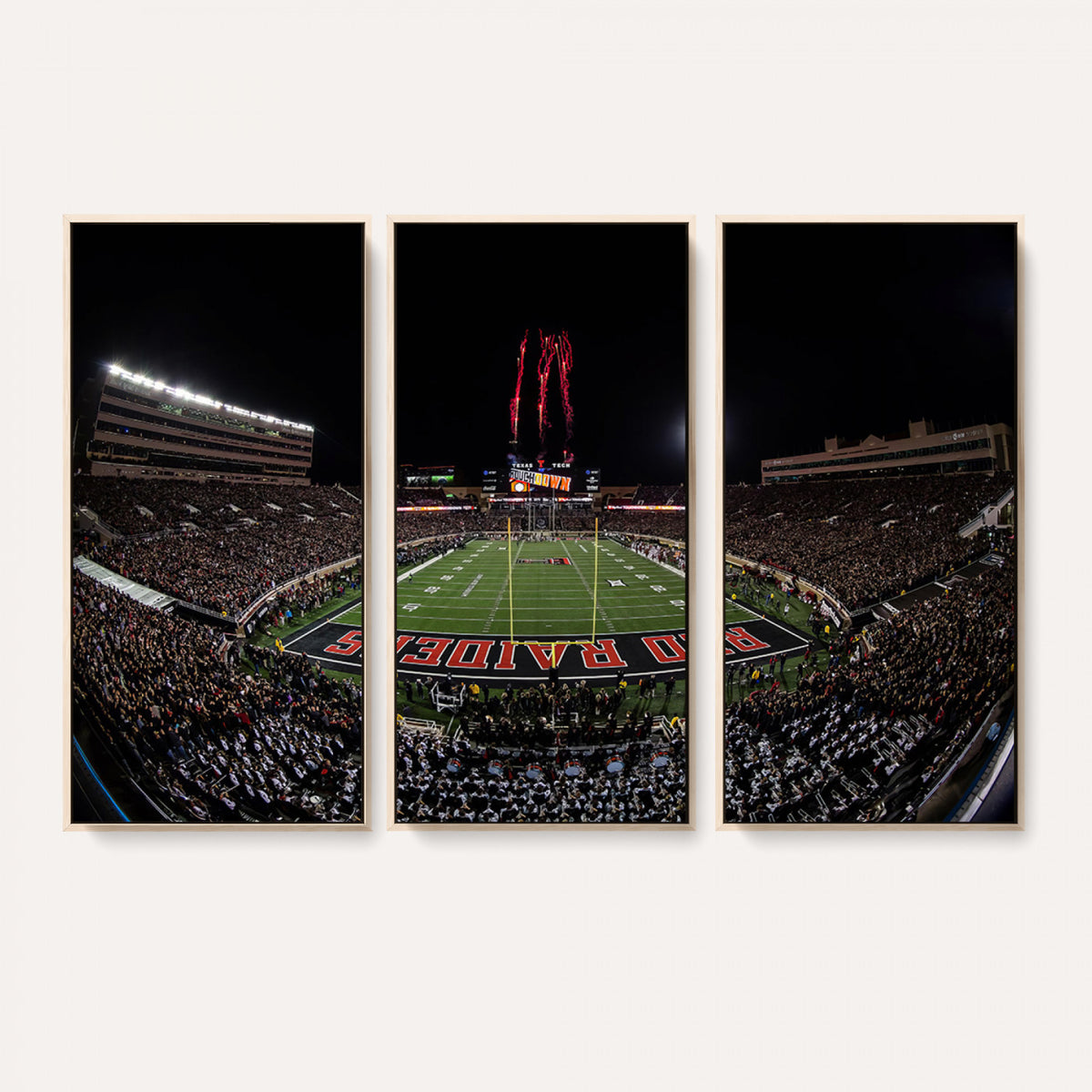 83122-PAN-FL-20X10 - Framed Texas Tech Red Raiders Stadium Canvas, Texas Tech Red Raiders Football Team Print - Lubbock