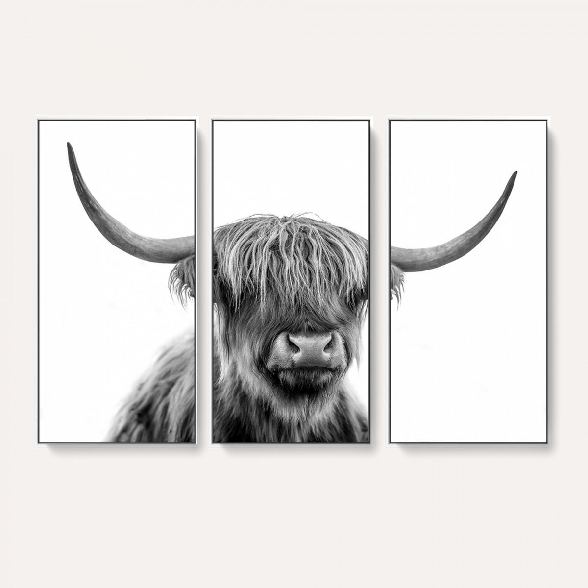 75503-_Poster-30x20 - Scottish Highland Cow Cattle Art Print Wall Art Canvas Print for Farmhouse Decor, Framed Scottish