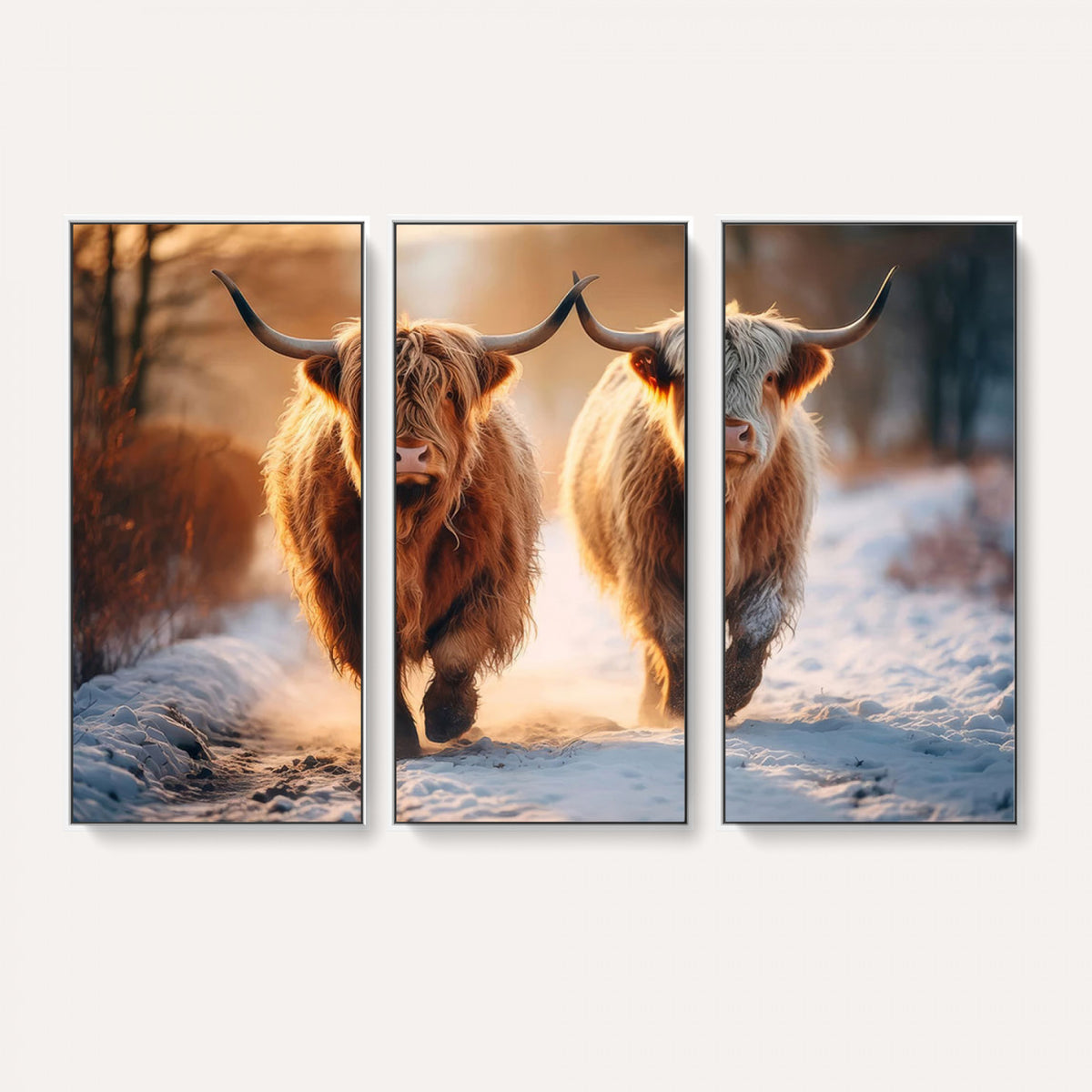 94810-_Poster-30x20 - Scottish Highland Cow Horn Farm Wall Art Canvas Print