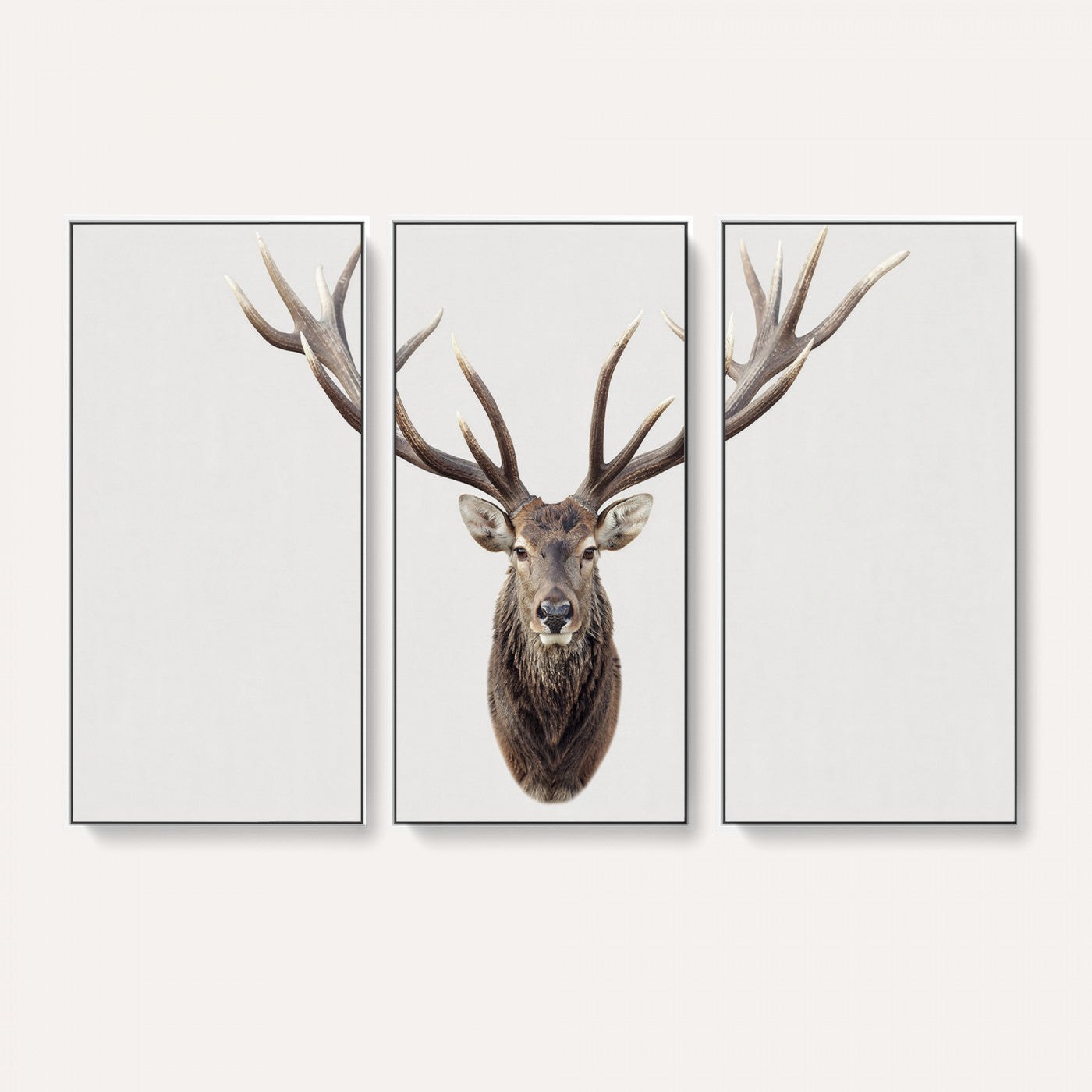 840173GY-MGV-CV-36X24 - Majestic Red Deer Canvas Wall Art – Stag Antlers Horns Print, Wildlife Hunting Poster, Rustic Cabin Lodge Decor