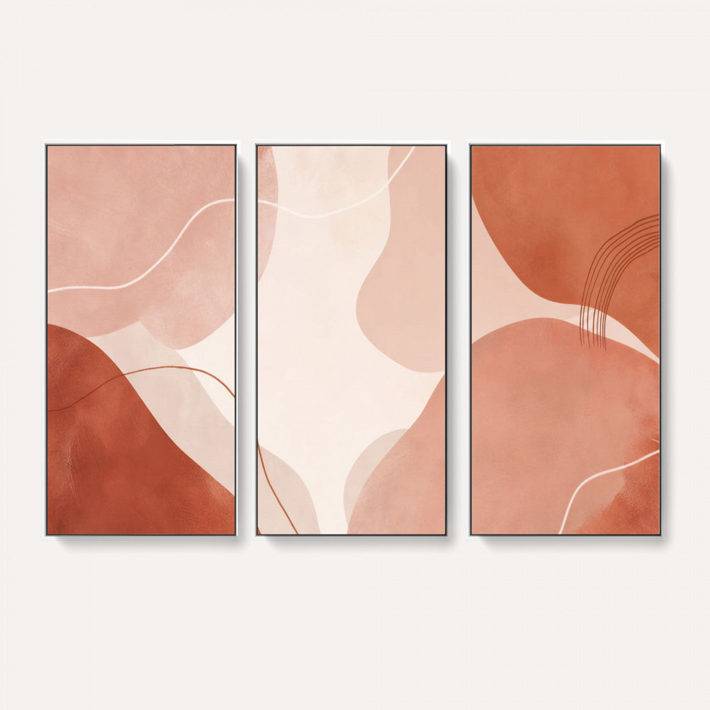 17685421-MGV-CV-36X24 - Abstract Boho Terracotta Wall Art Canvas Print, Mid Century Minimalist Painting Print