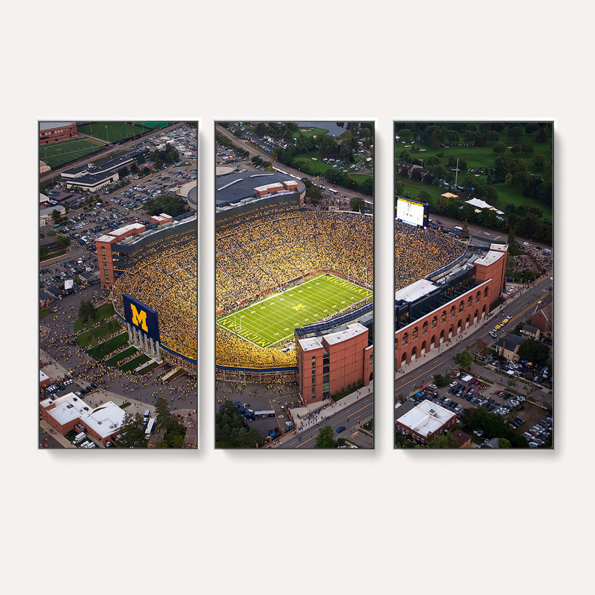 95248-PAN-FL-20X10 - University of Michigan Wolverines Football Team Print - Ann Arbor Michigan Stadium Wall Art Canvas