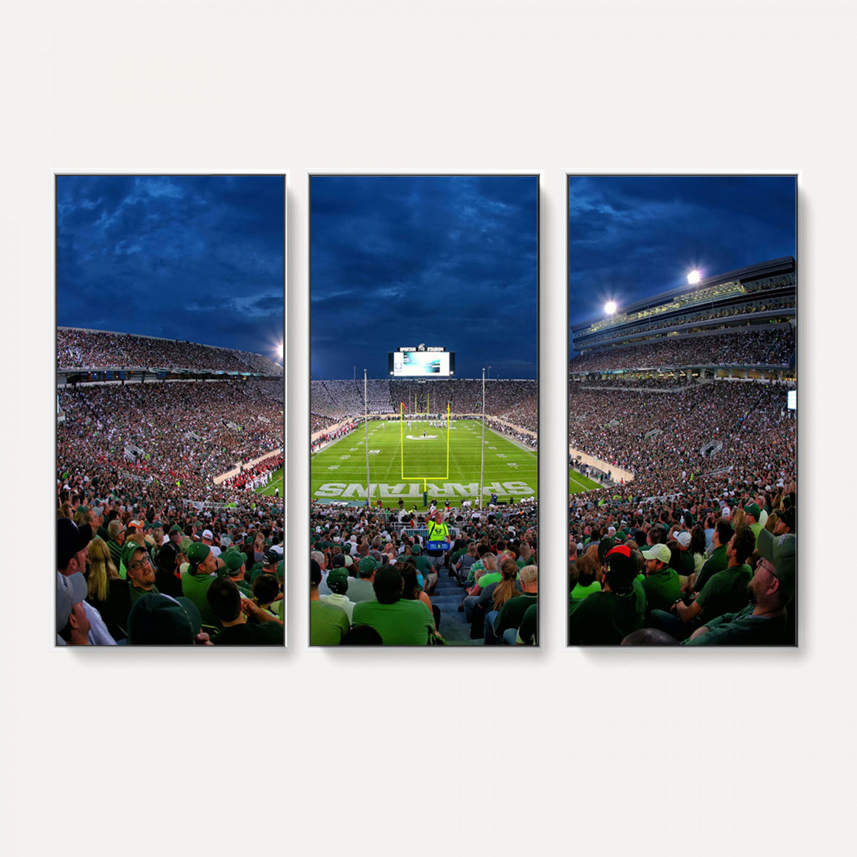 35248-PAN-FL-20X10 - Michigan State Spartans Football Team Print - East Lansing Spartan Stadium Wall Art Canvas Print