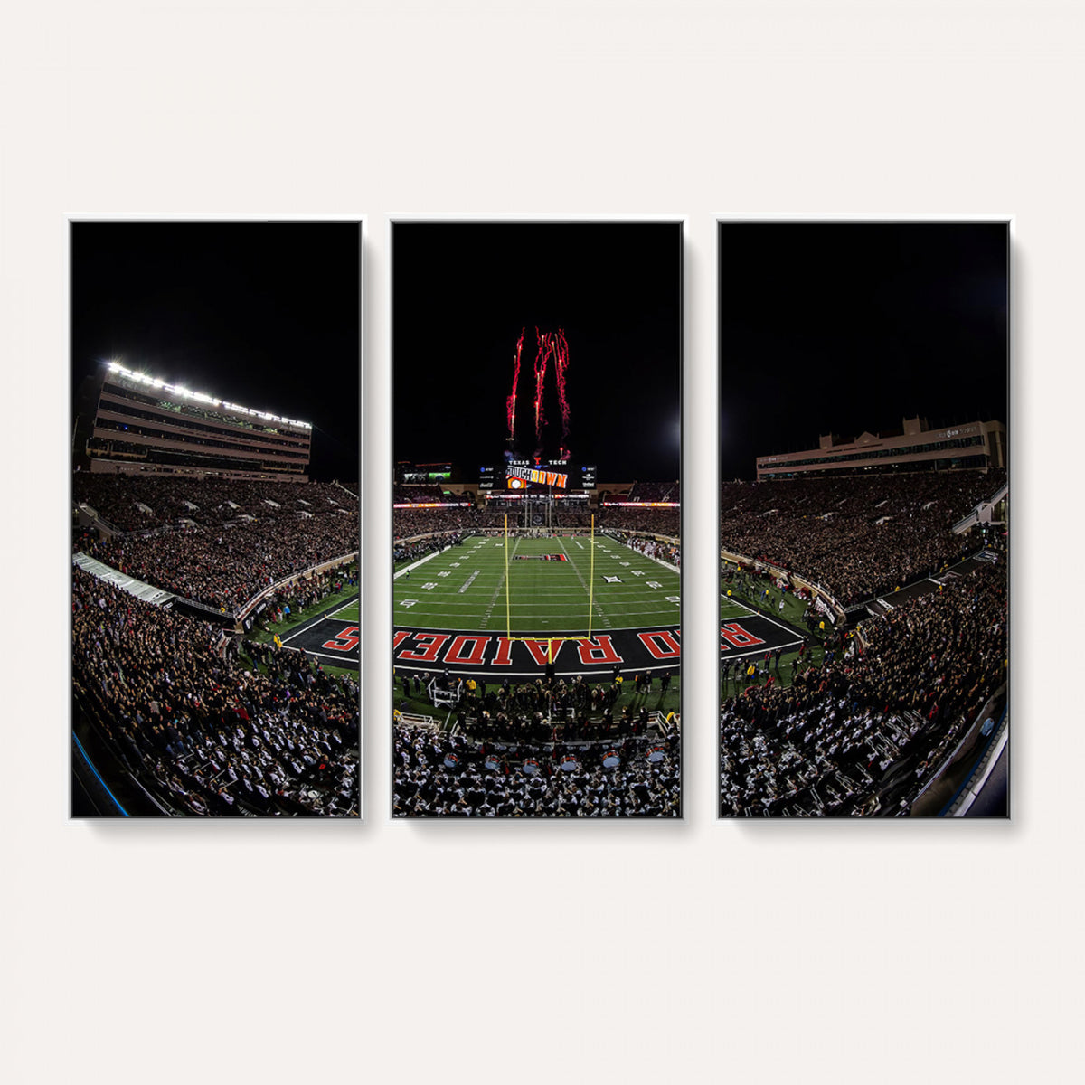 83122-PAN-FL-20X10 - Framed Texas Tech Red Raiders Stadium Canvas, Texas Tech Red Raiders Football Team Print - Lubbock