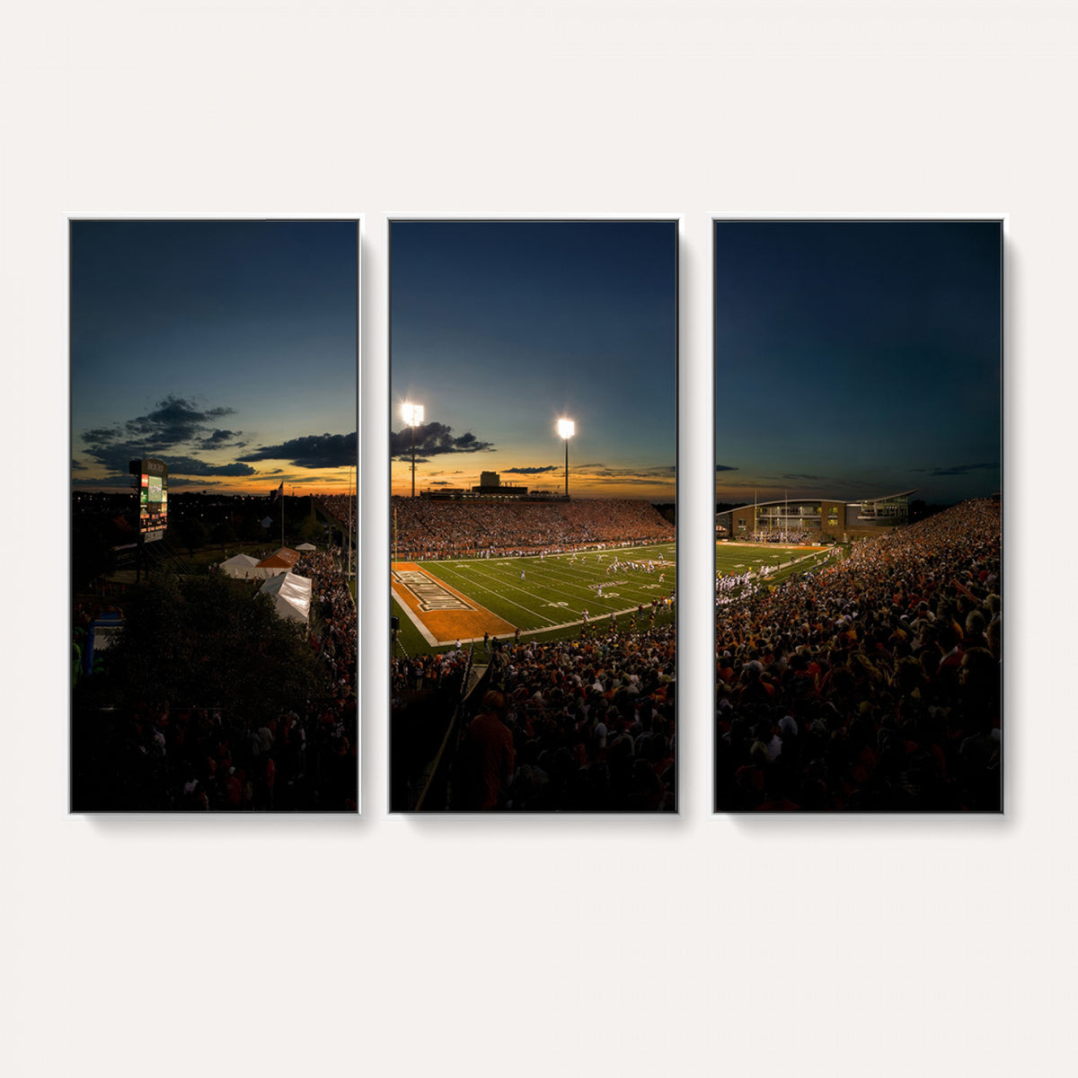 15980-PAN-FL-20X10 - Ball State Cardinals Football Team Print - Muncie Scheumann Stadium Wall Art Canvas Print