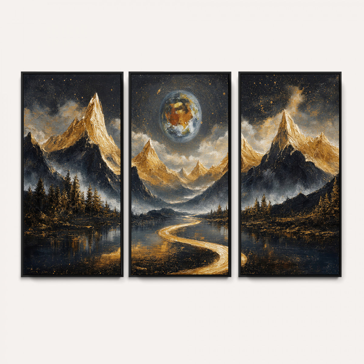 34202127-MGV-CV-36X24 - Abstract Mountain Wall Art Canvas Print Modern Landscape Painting Print