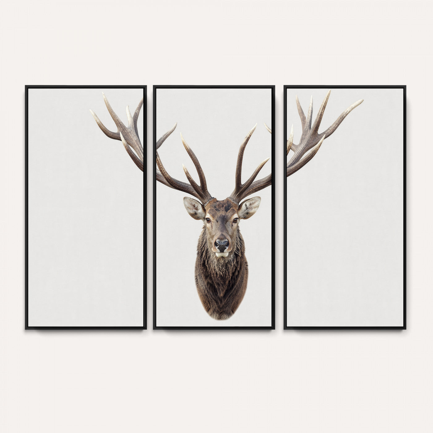 840173GY-MGV-CV-36X24 - Majestic Red Deer Canvas Wall Art – Stag Antlers Horns Print, Wildlife Hunting Poster, Rustic Cabin Lodge Decor