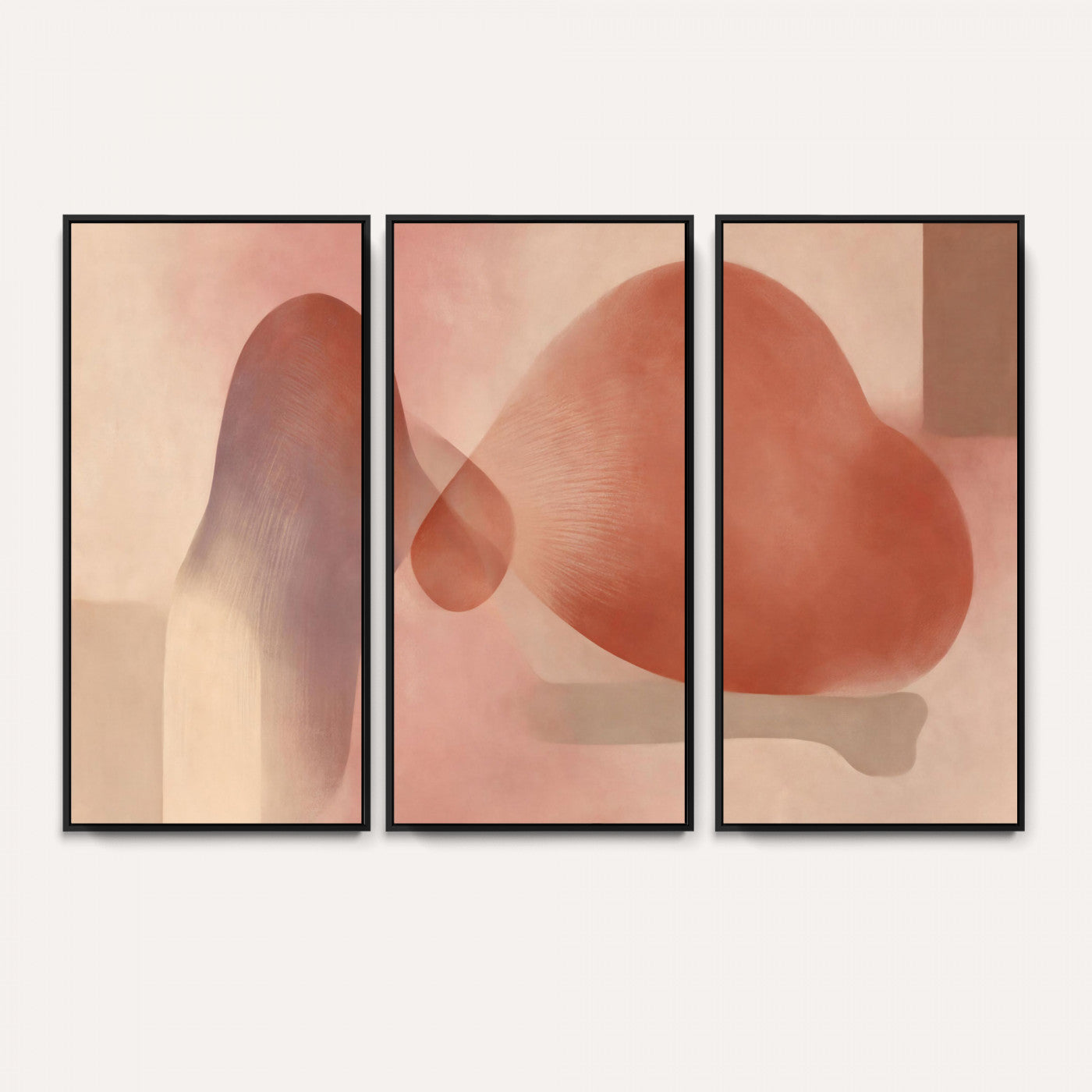 85110643-MGV-CV-36X24 - Vinna Begin Calin Biomorphic Abstract Wall Art Canvas Print, Terracotta Pink Organic Shapes Art Painting Print