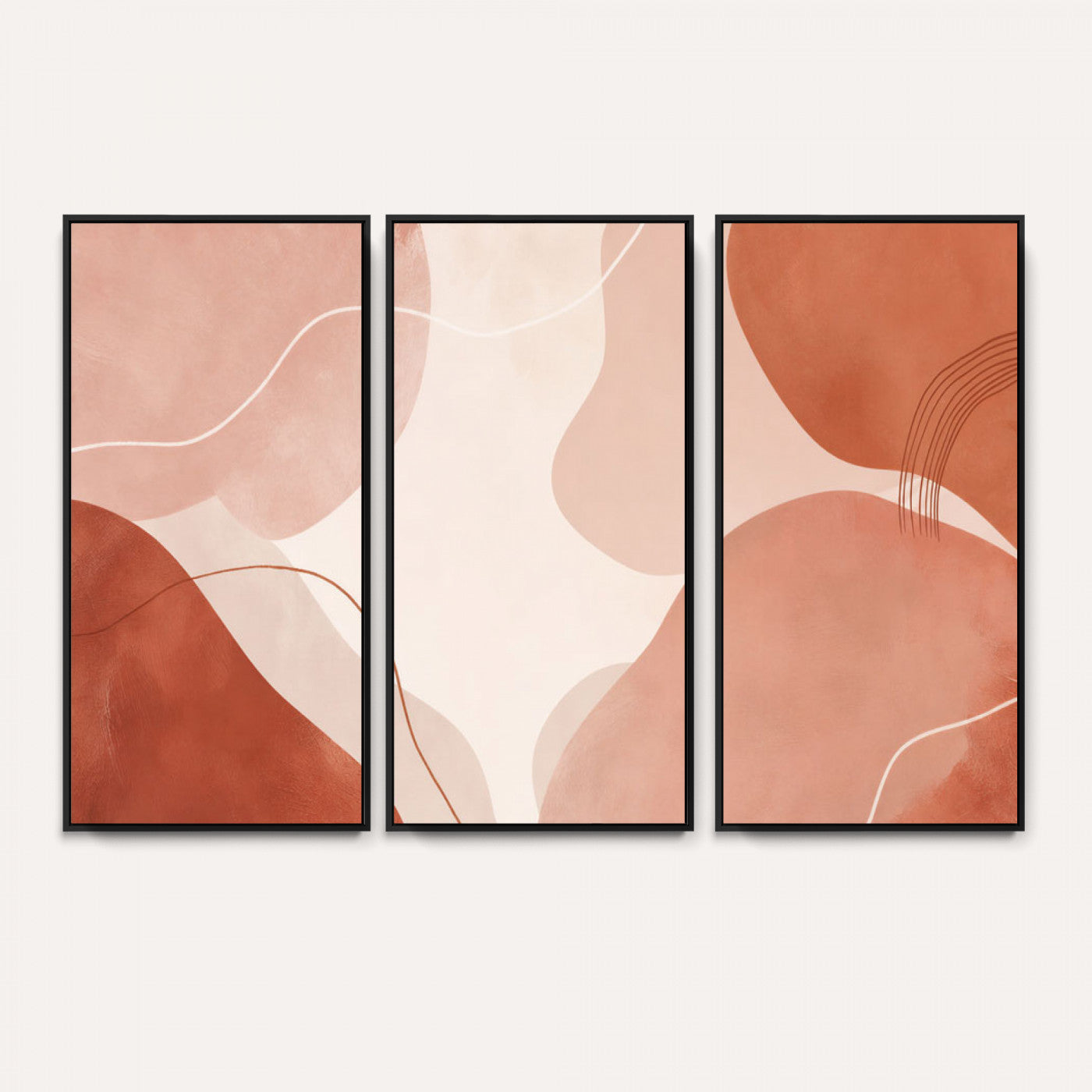 17685421-MGV-CV-36X24 - Abstract Boho Terracotta Wall Art Canvas Print, Mid Century Minimalist Painting Print