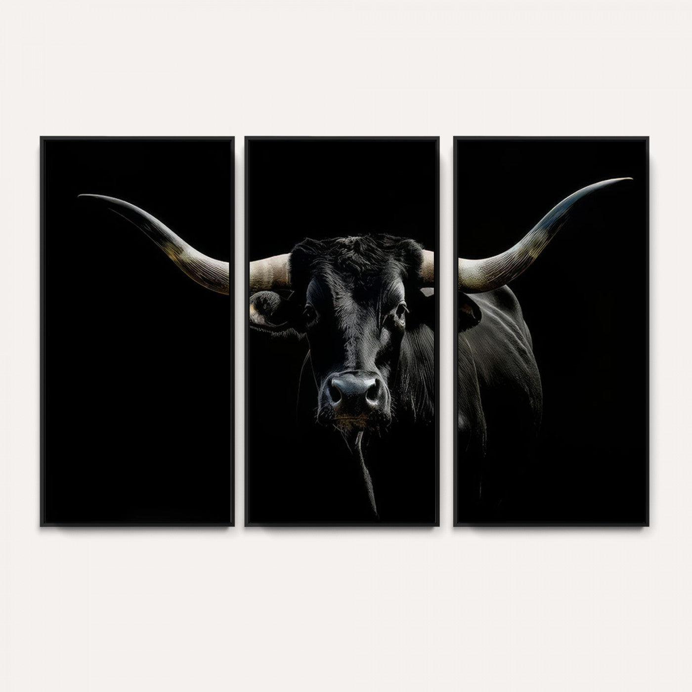 37889-MGV-CV-36X24 - Texas Longhorn Canvas Wall Art - Rustic Western Longhorn Bull Print in Brown & Black - Farmhouse Decor for Living Room, Office, or Ranch