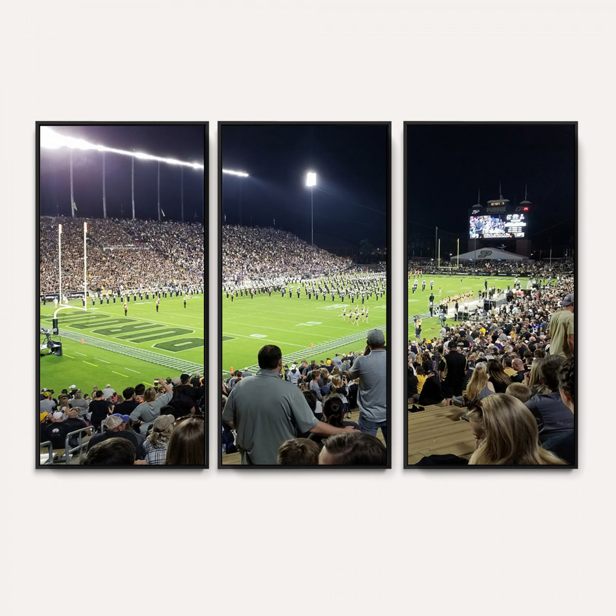 56796-PAN-FL-20X10 - Purdue University Boilermakers Football Team Print - West Lafayette Ross-Ade Stadium Wall Art Canvas