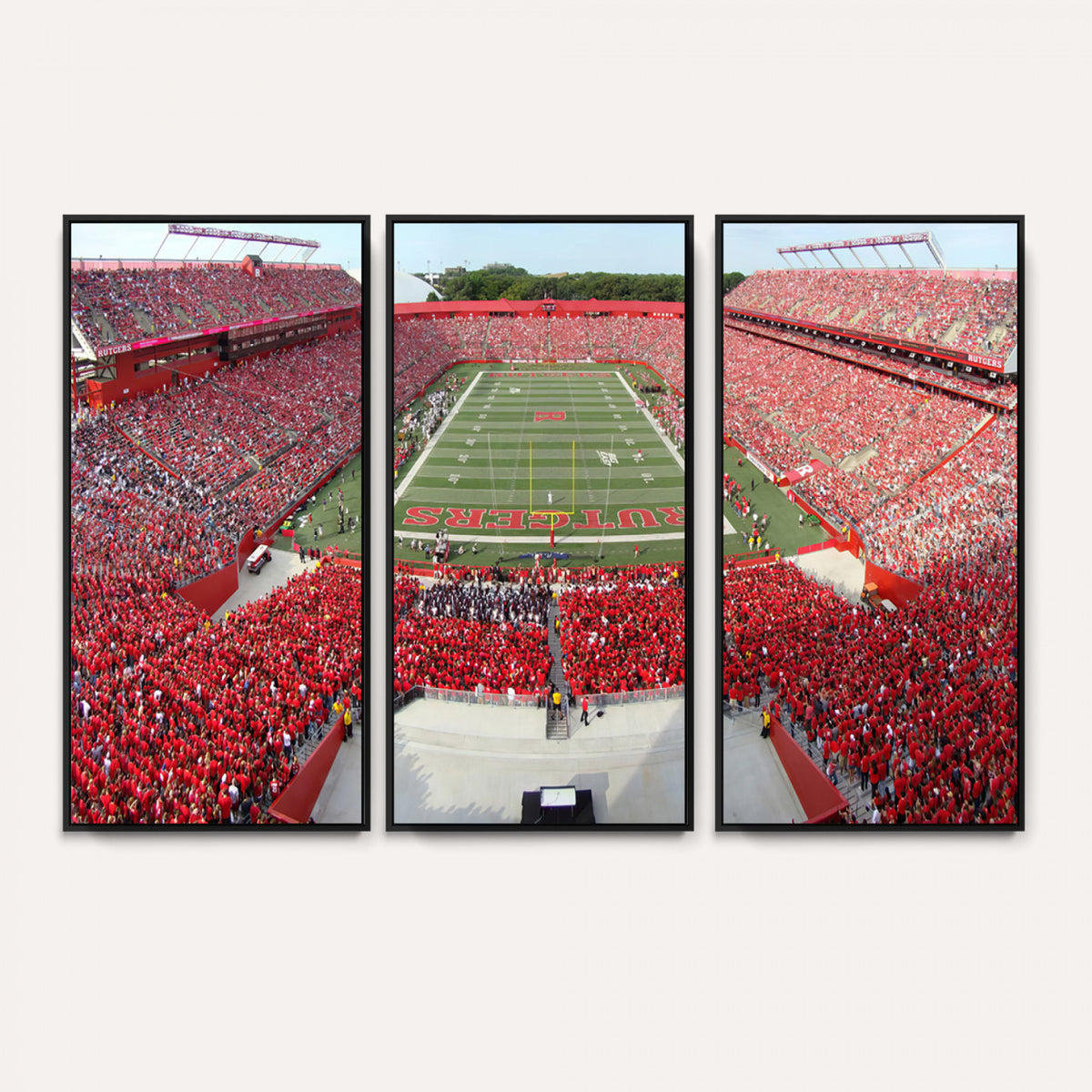 90818-PAN-FL-20X10 - Rutgers Scarlet Knights Football Team Print - Piscataway SHI Stadium Wall Art Canvas Print