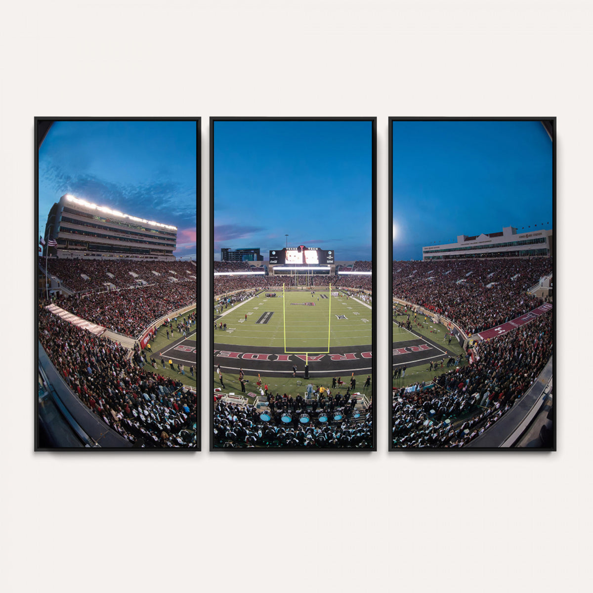 60763-PAN-FL-20X10 - Texas Tech Red Raiders Canvas, Framed Football Team Print - Lubbock Jones AT&T Stadium Wall Art