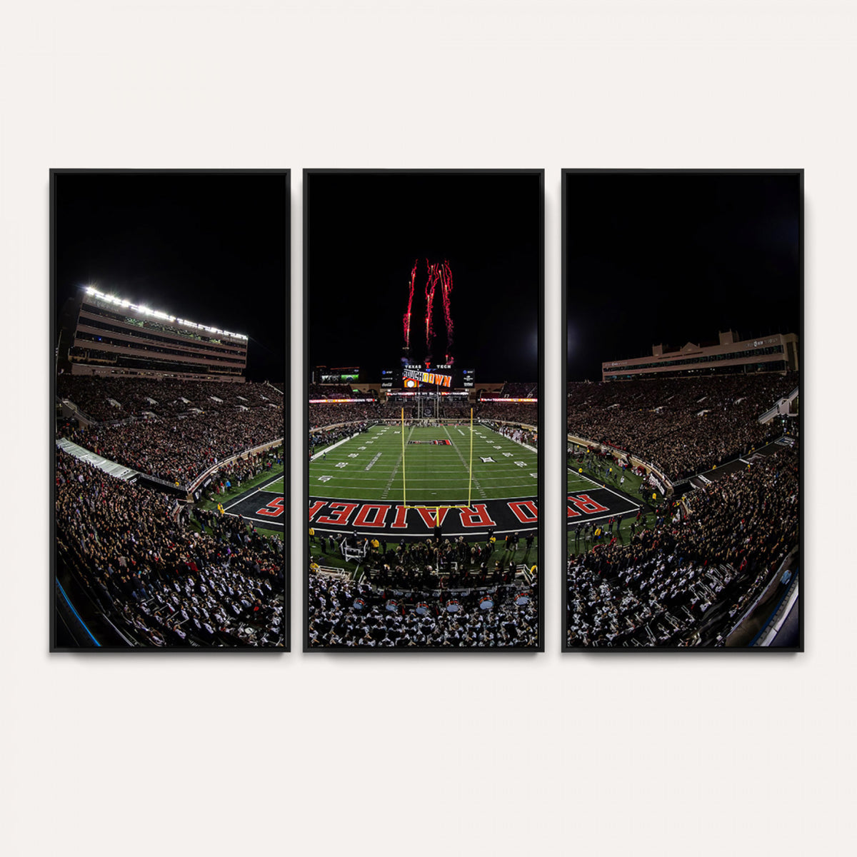 83122-PAN-FL-20X10 - Framed Texas Tech Red Raiders Stadium Canvas, Texas Tech Red Raiders Football Team Print - Lubbock