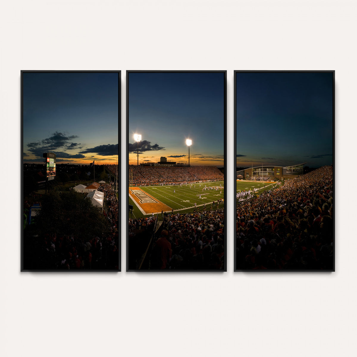 15980-PAN-FL-20X10 - Ball State Cardinals Football Team Print - Muncie Scheumann Stadium Wall Art Canvas Print