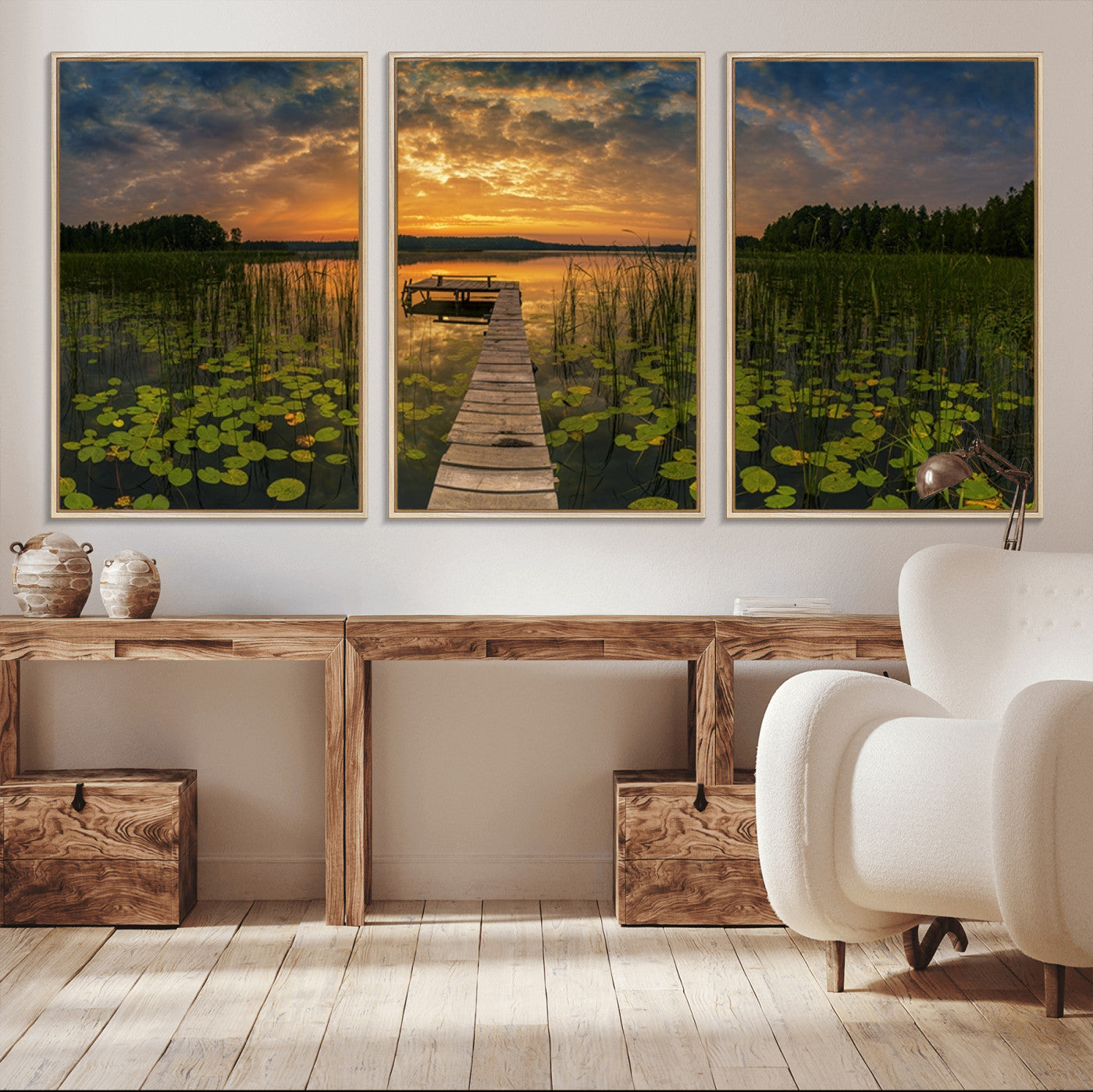 28103-MGV-CV-36X24-Lake and Flower Wall Art Canvas Print