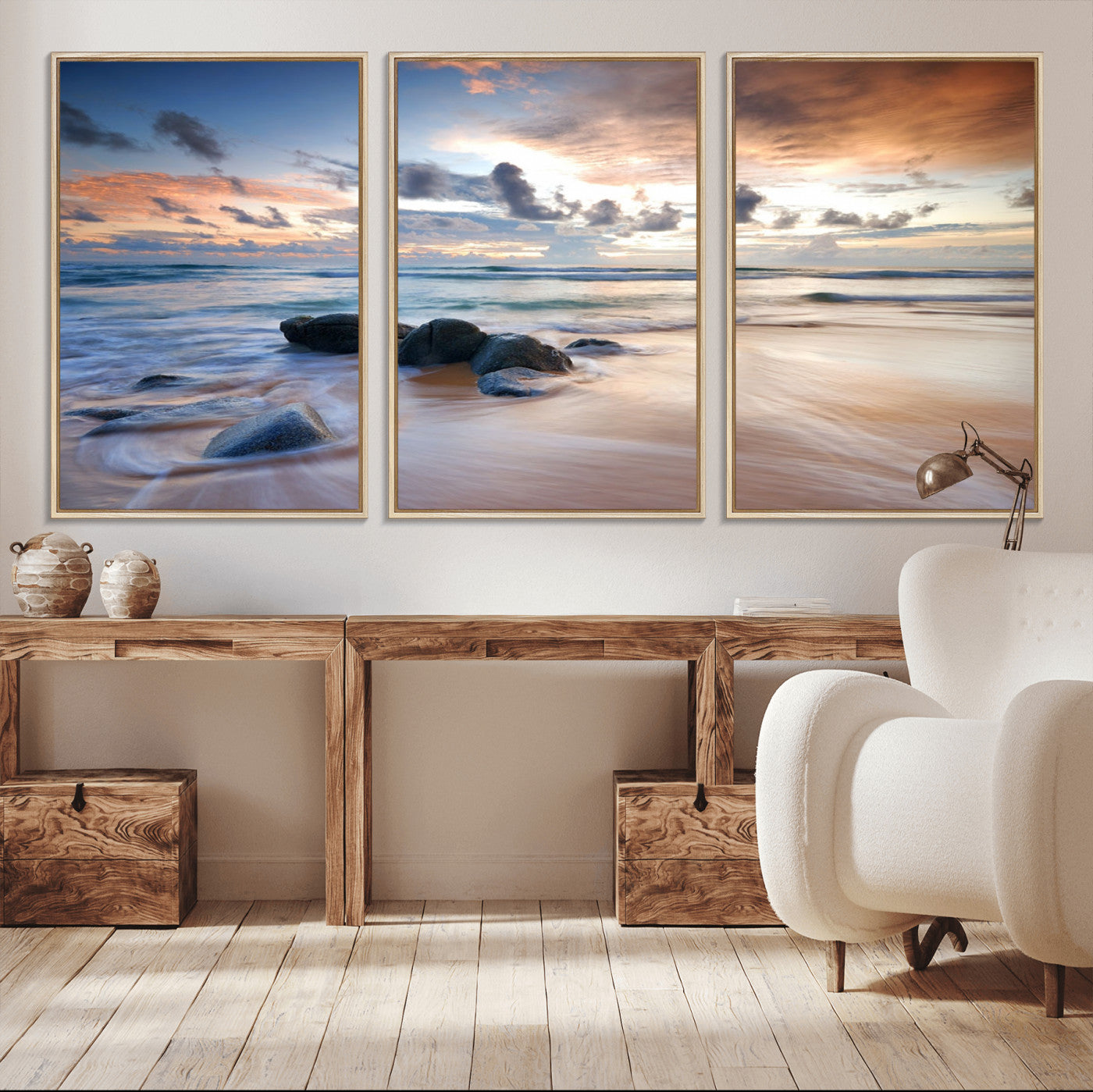 -Serene Weather On The Beach Wall Art Canvas Print