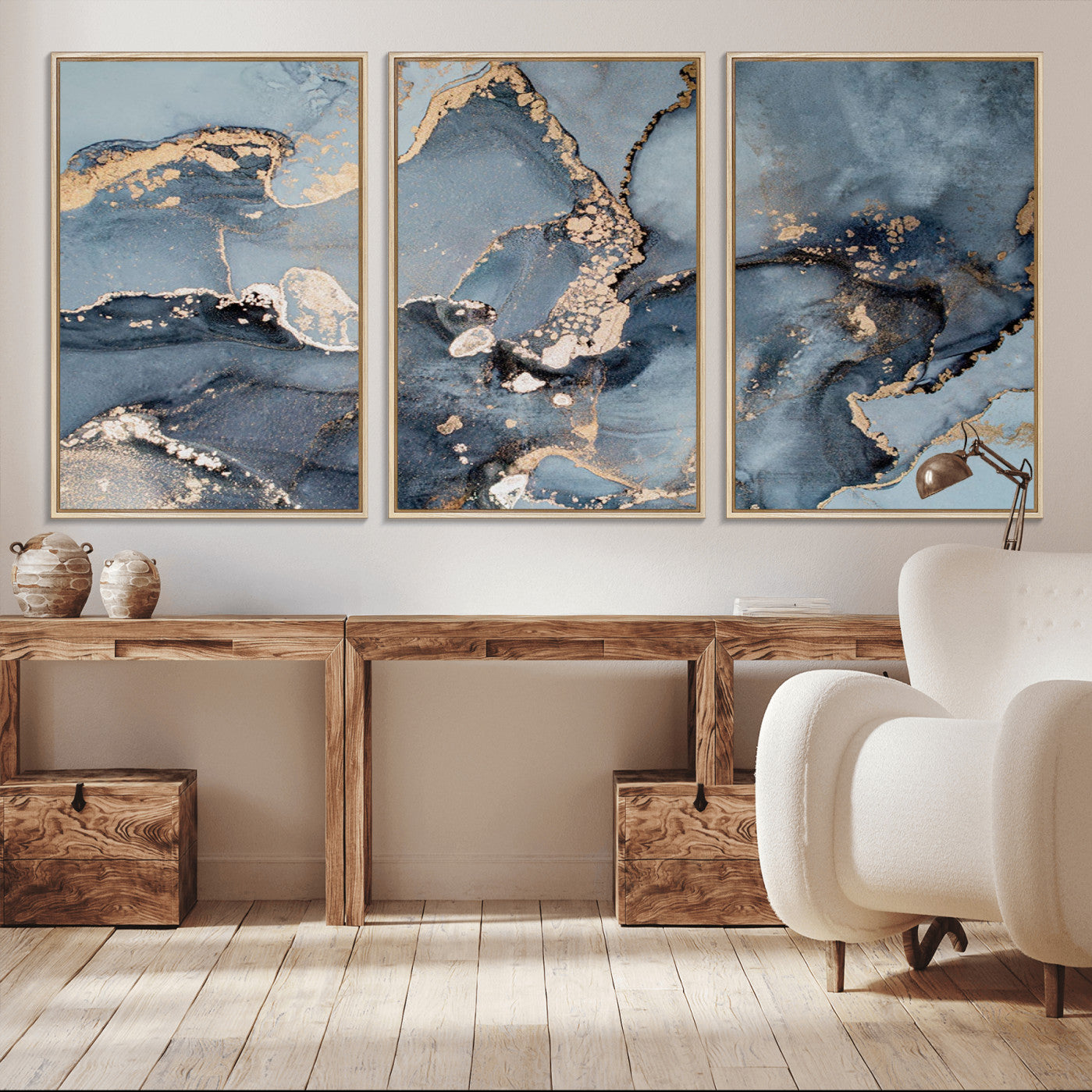 17119-MGV-CV-36X24-Multipanel Marble Fluid Effect Wall Art Abstract Canvas Wall Art Print