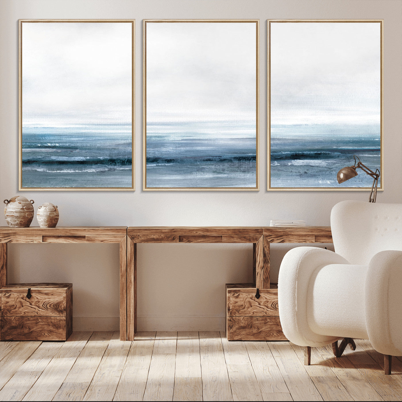 65702-MGV-FC-60X30-3P_Natural-Blue Ocean Abstract Artwork Wall Art Canvas Print