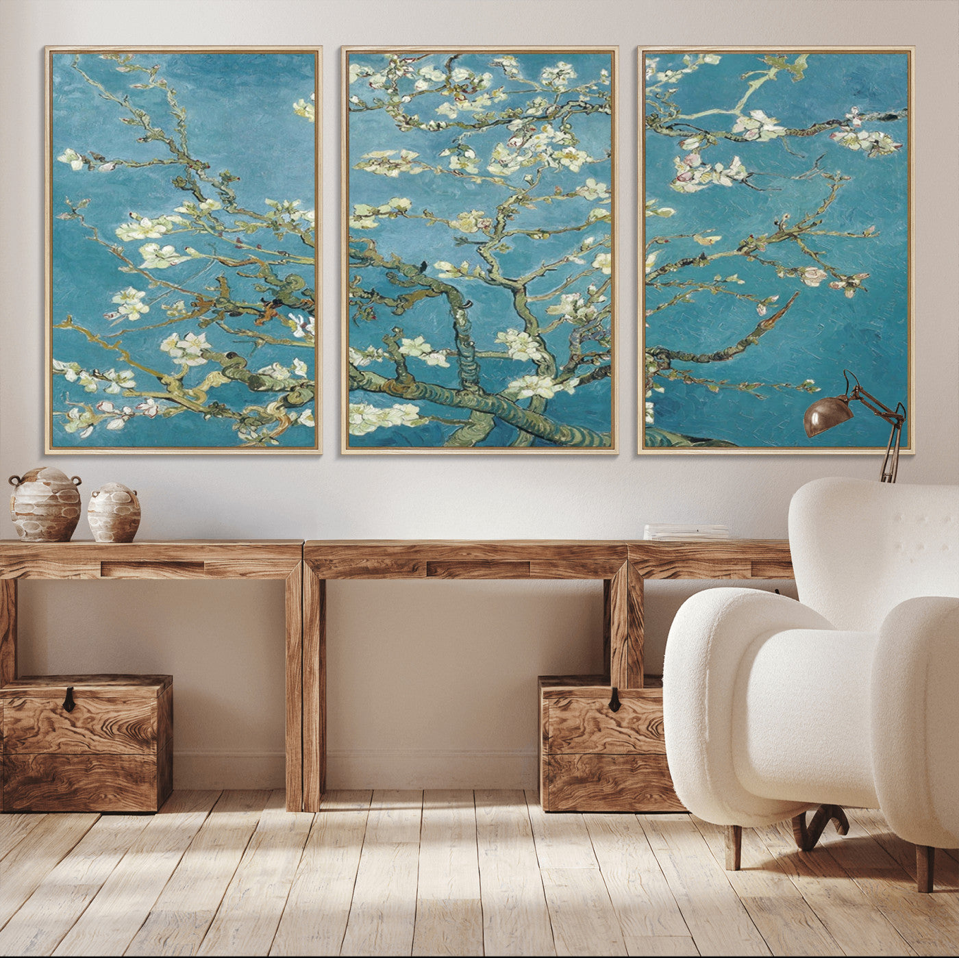 65607-MGV-CV-36X24-Vincent Van Gogh's Almond Blossom Abstract Wall Art Canvas, Van Gogh Almond Blossom Canvas Print