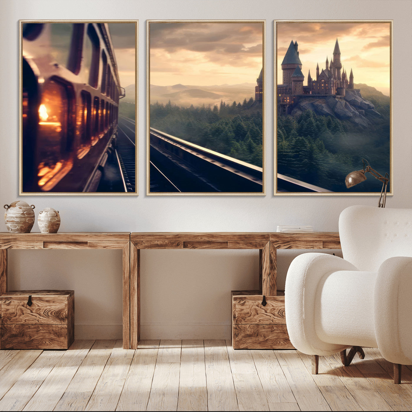 84029-MGV-CV-36X24-Harry Castle Wall Art Canvas Print, Wizard School Wall Art Print, Movie Wall Art Print